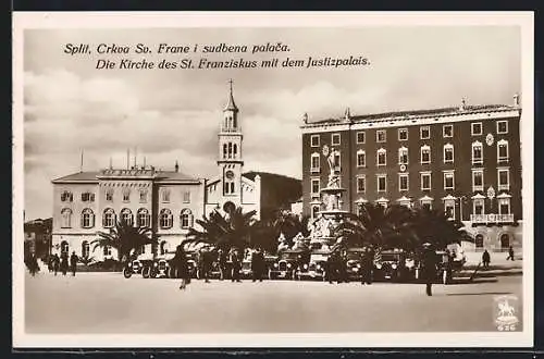 AK Split, Kirche des St. Franziskus mit dem Justizpalais