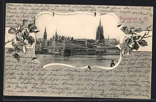 AK Frankfurt a. M., Brücke und Ufer