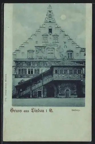 AK Lindau / Bodensee, Treppenaufgang zum Rathaus