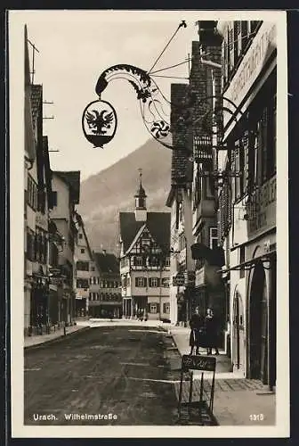 AK Urach, Das Gasthaus zum Adler von Karl Reich in der Wilhelmstrasse