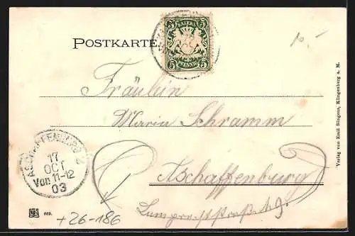 Künstler-AK Eugen Felle: Klingenberg a. M., Teilansicht mit Kirche