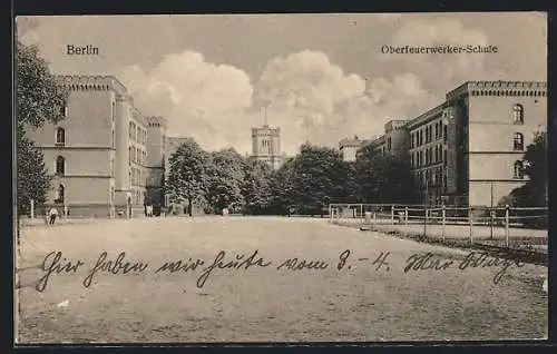 AK Berlin, Oberfeuerwerker-Schule, Invalidenstrasse Ecke Lehrter Strasse