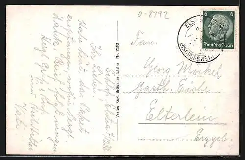 AK Elstra, Markt mit Rathaus