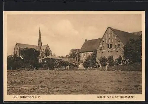 AK Bad Doberan i. M., Kirche mit Klosterbrauerei