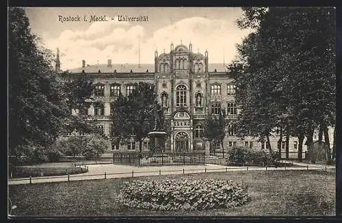 AK Rostock i. Meckl., Universität und Denkmal