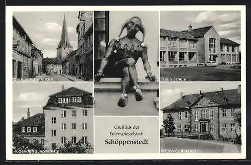 AK Schöppenstedt, Eulenspiegel, Kirche, Schloss Schliestedt