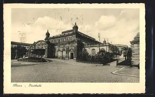 AK Mainz, Stadthalle mit Vorplatz