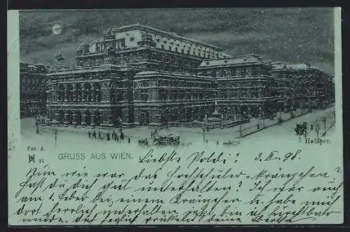 Mondschein-AK Wien, Hofoper im Schnee