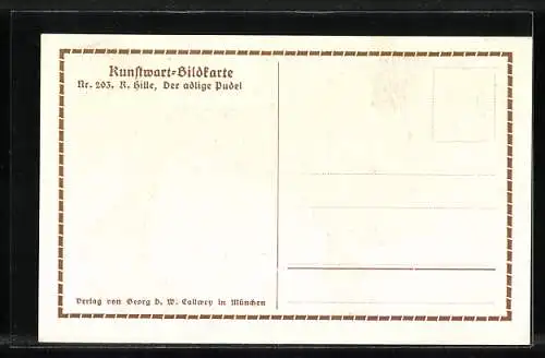 Künstler-AK Kunstwart: Der adlige Pudel