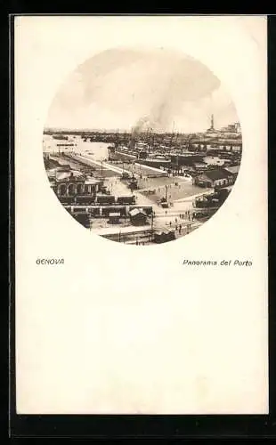 AK Genova, Panorama del Porto, Dampfer