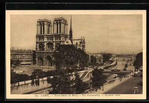 AK Paris, Cathédrale Notre-Dame - Vue d`ensemble - General view