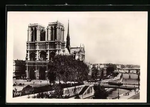AK Paris, Cathédrale Notre-Dame, Vue Générale