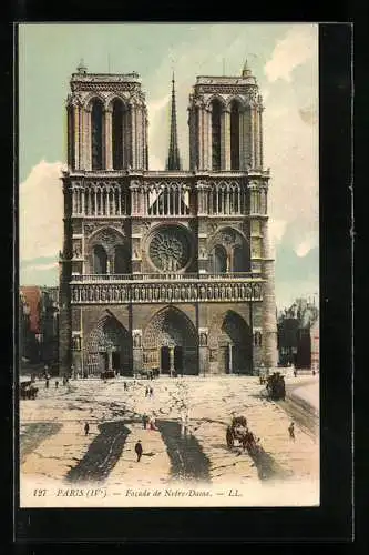 AK Paris, Facade de Notre-Dame
