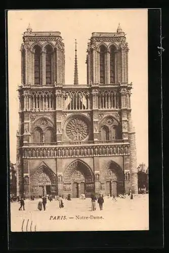 AK Paris, Cathédrale Notre-Dame, Hauptportal