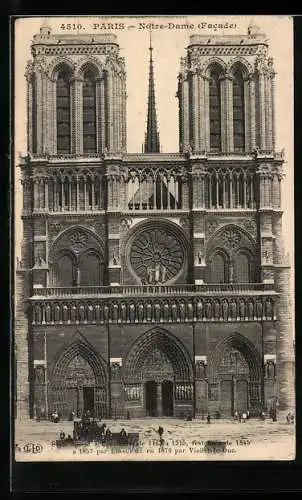 AK Paris, Cathédrale Notre-Dame, Facade