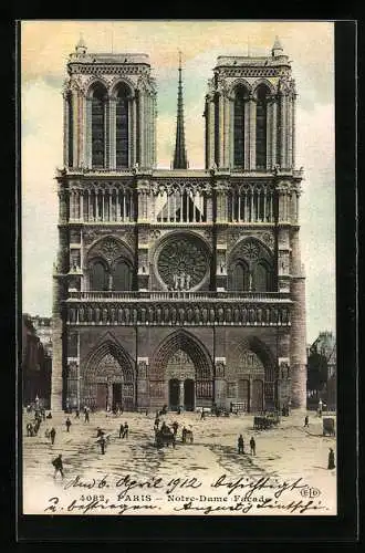 AK Paris, Notre-Dame, Facade