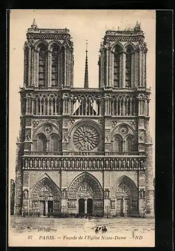 AK Paris, Facade de l`Eglise Notre-Dame