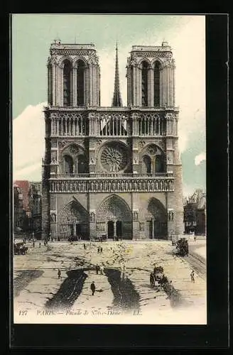 AK Paris, Cathédrale Notre-Dame, Facade