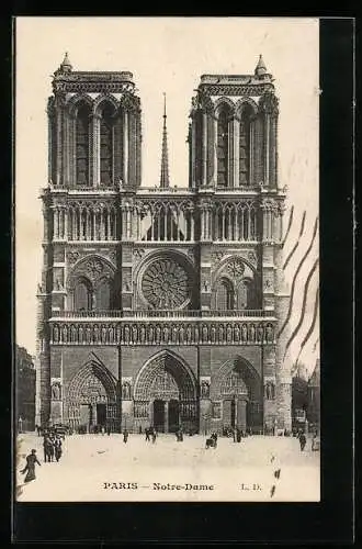 AK Paris, Cathédrale Notre-Dame, Hauptportal