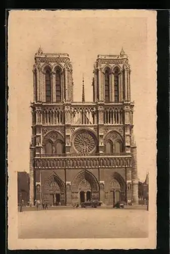 AK Paris, Cathédrale Notre-Dame, Facade