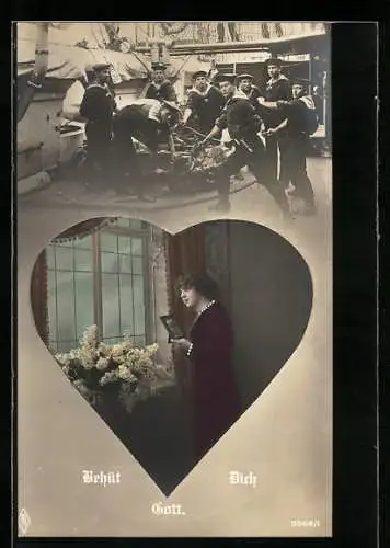 Foto-AK PFB Nr. 3568 /1: Dame denkt an ihren geliebten Matrosen