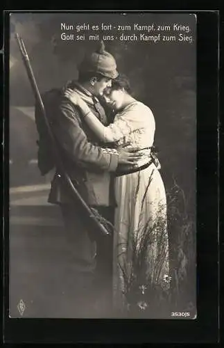 Foto-AK PFB Nr. 3530 /5: Soldat beim Abschied