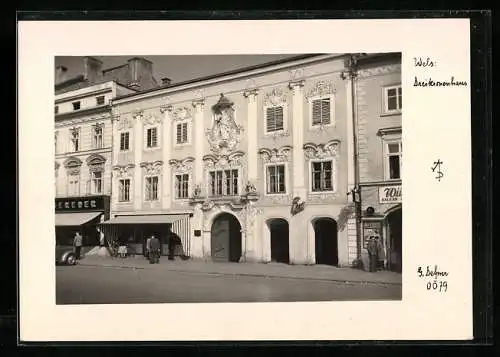 Foto-AK Adalbert Defner: Wels, Am Dreikronenhaus
