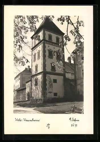 Foto-AK Adalbert Defner: Wels, Ansicht vom Wasserturm