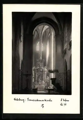 Foto-AK Adalbert Defner: Salzburg, Innenansicht der Franziskanerkirche