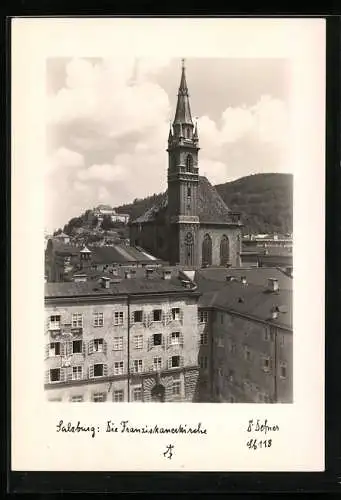 Foto-AK Adalbert Defner: Salzburg, Die Franziskanerkirche