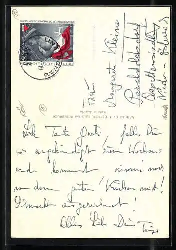 Foto-AK Adalbert Defner: Linz a. D., Strassenpartie am Landhaus