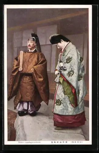 AK Japanisches Paar in nobler Hochzeitskleidung