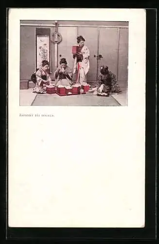 AK Geishas bei einer Zeremonie