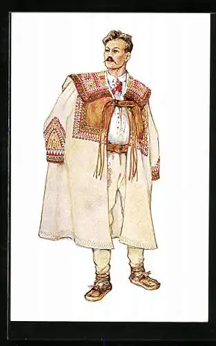 Künstler-AK Bauer aus Turopolje in kroatischer Volkstracht