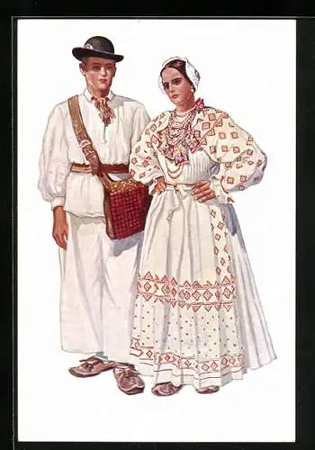 AK Ein Paar in kroatischer Volkstracht