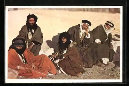 AK Beduinengruppe, arabische Volkstypen