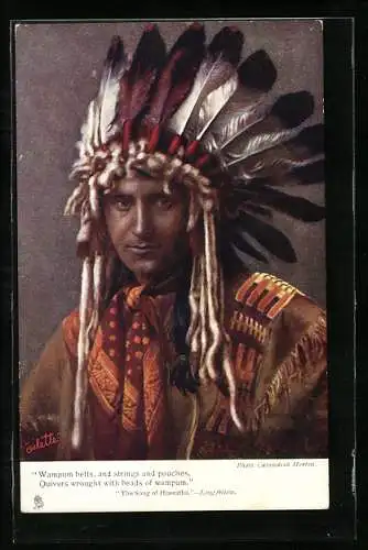 AK Porträtbild vom Hiawatha Häuptling