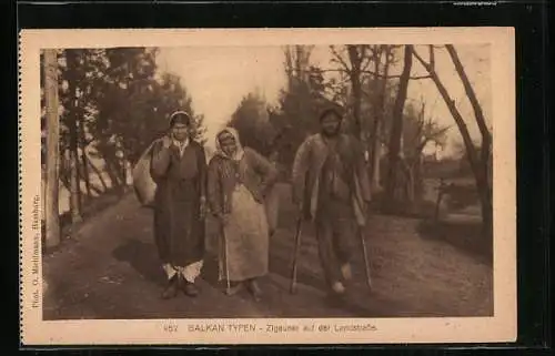 AK Balkan Typen, Zigeuner auf der Landstrasse
