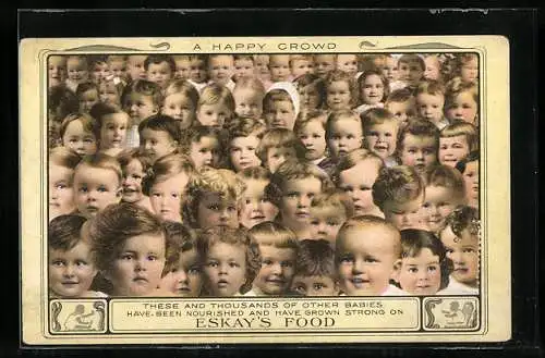 AK A Happy Crowd, Unterschiedliche Babys, Reklame für Eskay`s Food