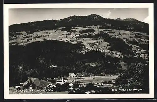 AK Tschagguns i. Montafon, Panorama mit Kirche