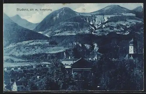 AK Bludenz /Vorarlberg, Panorama mit Kirche