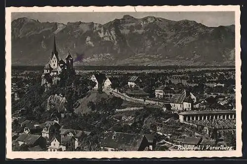 AK Rankweil /Vorarlberg, Teilansicht mit Schloss