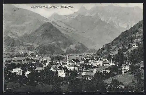 AK Schruns /Montafon, Teilansicht mit Kirche