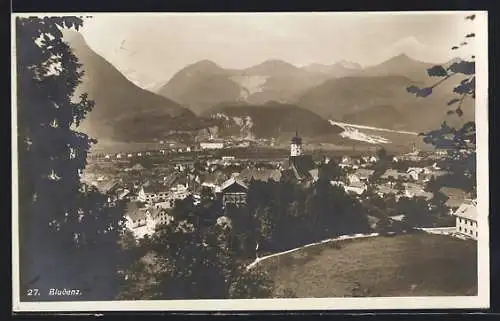 AK Bludenz, Teilansicht mit Kirche