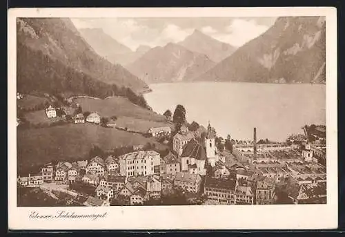 AK Ebensee, Salzkammergut, Teilansicht mit Kirche
