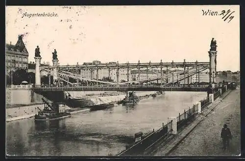 AK Wien, Partie an der Augartenbrücke