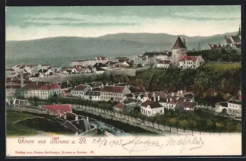 AK Krems a. D., Teilansicht mit Strassenpartie