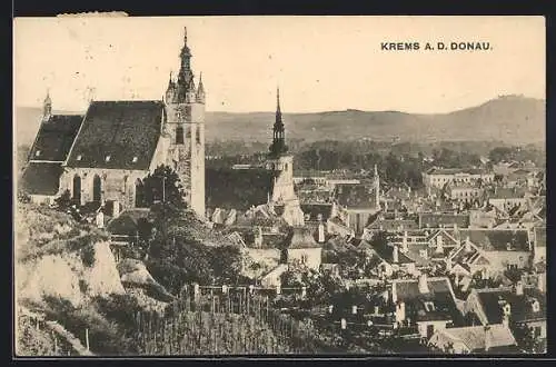 AK Krems a. d. D., Teilansicht mit Kirche