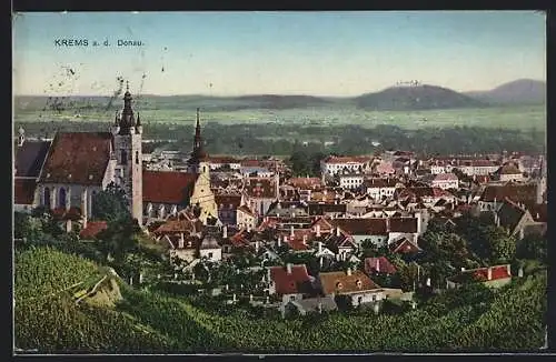 AK Krems a. d. Donau, Teilansicht mit Kirchtürmen
