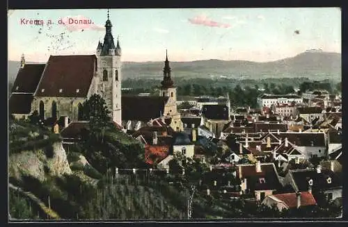 AK Krems a. d. Donau, Blick über die Dächer
